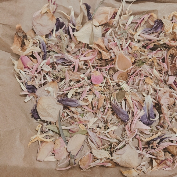 Hand-dried Black Ribbon on Floral Petal Arrangement - Picture 4 of 16